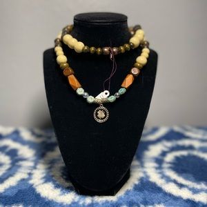 15” Handmade Four Leaf Clover Wooden Bead Necklace